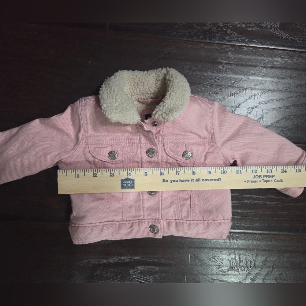 Gap Pink Baby Denim Jacket with Sherpa Lining And Collar - Picture 6 of 7